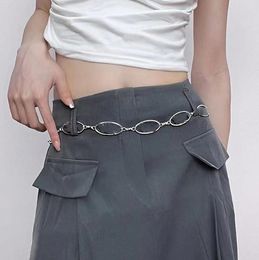Retro Silver Metal Chain Letter Waist Chain Men and Women All-Matching Decorative Skirt Jeans Belt Fashion Waist Seal Top All-match