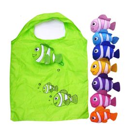 Cute Cartoon fish Shopping Bag Travel Reusable Foldable Handbag Grocery Tote Storage Home Storage Bags Fast DHL