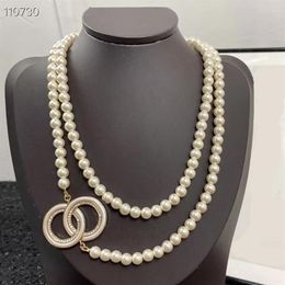 14 Style Pearl Chain Diamond Pendant Necklace Designer for Women New Product Elegant Pearl Necklaces Wild Fashion Woman Necklace E2392