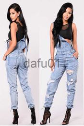 Women's Jeans Women Overalls Washed Denim Jeans Jumpsuits Long Trousers Pants Fashion High Street Cool Jeans Suits Women Clothes Loose Jeans Outfit x0914