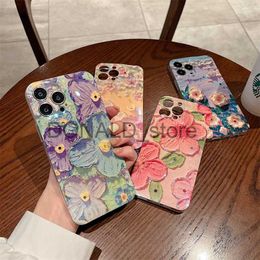 Cell Phone Cases Blue Light Water Diamond Oil Painting Flower Suitable for Phone Case Samsung S23 Fresh J230914