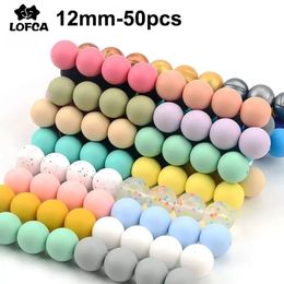 Teethers Toys LOFCA 12mm 50pcslot Silicone Beads Teething Necklace Baby Teether Toy BPA Free Charms born Nursing 230914