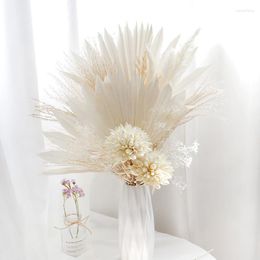 Decorative Flowers Pampas Grass Palm Leaves Natural Dried Flower Magnolia Ball Bouquet For Mother's Day Wedding Party Christmas Decoration