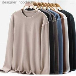 Men's Thermal Underwear Men's T Shirts Men Thermal Underwear Tshirt Dralon Soft Warm Tops Winter Bottoming Long Sleeves High Elastic Solid Casual Pullovers L230914