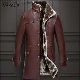 Men's Fur Faux Fur Mens Sheep Leather Jacket Coat Parka Real Fur Mens Clothing Long Plush Thick Over Winter Sheepskin Large Size Jackets Men 201127 L230913