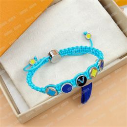 Designer Woven Rope Bracelet Women Men Mono Gramme Hand Ropes Designers Chain Blue Orange Man Bracelets Braid Jewellery V Rope