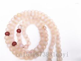 Decorative Figurines High Quality Old 108 Buddha White Agate Beads