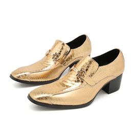 2023 Classic Pointed Toe Luxury Dress Shoes Fashion Solid Colour Banquet Shoes Elegant High Heel Cow Leather Man Evening Shoes