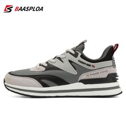 Dress Shoes Baasploa Men Leather Running Shoes Lightweight Non-slip Sneakers Fashion Male Casual Comfortable Lace Up Walking Tenis Shoes 230914