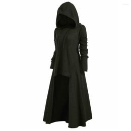 Women's Hoodies Gothic Punk Jacket Dress Women Hooded Long Black Clothing Style Overszie Knitted Dresses For Winter Spring Autumn