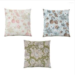Pillow Leaves Printing Cover 45x45CM Sofa Decoration Home Flocking Plants Living Room Bed Throw Covers E0044