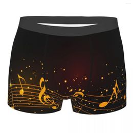 Underpants Men's Underwear Abstract Gold Musical Notes Men Boxer Shorts Elastic Male Panties