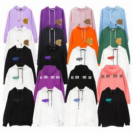 designer hoodie mens pink hoodies bear graphic tee Street alphabet sweatshirts splash ink women hoodys trend plus sweaters h4BW#