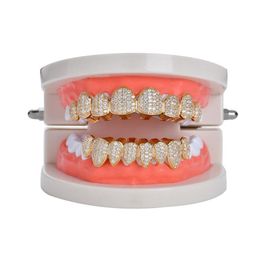 Grillz Dental Grills Hip Hop Teeth Tooth Grillz Copper Zircon Crystal Halloween Jewelry Gift Whole For Rap Rapper Me5413528 Drop De Otufg