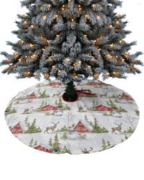 Christmas Decorations Farmhouse Reindeer Tree Skirt Xmas For Home Supplies Round Skirts Base Cover