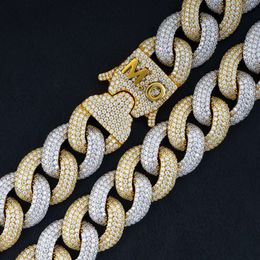Qianjian 925 Silver Custom Hip Hop Jewellery Vvs Moissanite Diamond Iced 10mm Cuban Link Chain Necklace