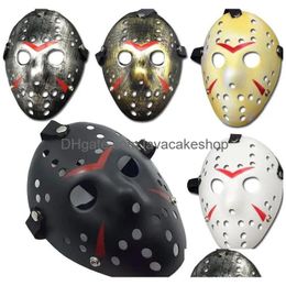 Party Masks Wholesale Masquerade Jason Voorhees Mask Friday The 13Th Horror Movie Hockey Scary Halloween Costume Cosplay Plastic Drop Dhodo