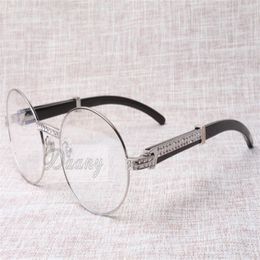 2019 new retro high-quality fashion Diamond Black Cattle horns optical glasses T7550178 for male and female size 57-22-135mm219o