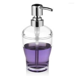 Liquid Soap Dispenser Transparent Chrome Acrylic Lotion Pump Bottle Kitchen Dishwashing Bathroom Countertops 10 OZ (Clear)