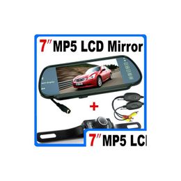 Car Rear View Cameras Parking Sensors Hd 7 Inch Bluetooth Mp5 Rearview Camera Lcd Monitor Mirror Reversing Led Nightvision Back Up Dro Dh3Gd