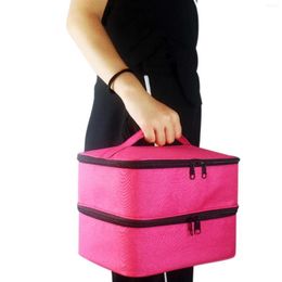 Storage Bags Nail Polish Bag With Adjustable Dividers Holds 30 Bottles Large Box Pockets Organiser For Perfume Varnish Travel234n