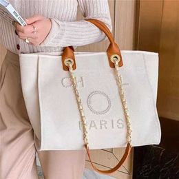 50% off clearance sale Luxury Women's Hand Canvas Beach Bag Tote Handbags Classic Large Backpacks Capacity Small Chain Packs Big Crossbody 67EH model 258