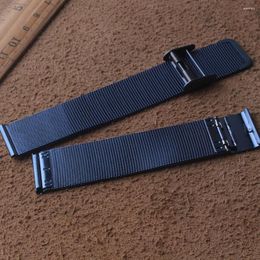 Watch Bands 14mm 16mm 18mm 20mm 22mm 24mm Dark Blue Stainless Steel Watchbands Strap Fold Buckle Quick Release Pin Tools Men Bracelet