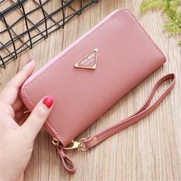 Korean Style Solid Belly Wallet Single Zipper Litchi Peel Handbag Multi Card Women's Bag code11