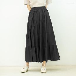 Skirts Long Cotton Tiered Maxi Skirt Women Summer Sweet Flared High Waist S M L