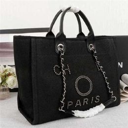 Luxury Women's Classic Hand Canvas Beach Bag Tote Handbags Large Backpacks Capacity Small Chain Packs Big Crossbody Q4FY H90