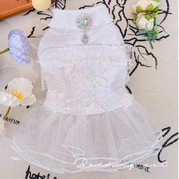 Dog Apparel Spring Autumn Dress Cat Puppy Skirt Wedding Dresses Yorkie Pomeranian Shih Tzu Maltese Poodle Bichon Clothes Pet Clothing