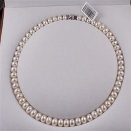 necklace Natural Freshwater Pearl Necklace 42cm Genuine Pearl Choker Classic Knotted Pearl Necklace Mother Wife Gift2651