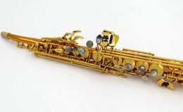 Pro neck built in type copper curved bell straight soprano saxophone Saxello 00