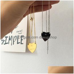 Luxurious Heart Necklace Woman Stainless Steel Couple Gold Chain Pendant Jewellery On The Neck Gift For Girlfriend Accessories Wholesale Drop