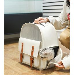 Cat Carriers Portable Pet Cats Bag Outing Big Capacity Washable With Safety Strap