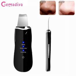 Face Care Devices Facial Cleansing Shovel Ultrasonic Skin Scrubber Vibration Spatula Blackhead Remover Clean Scraper Cavitation Peeling 230915