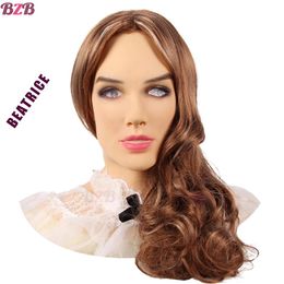 Beatrice beauty mask whole male latex realistic adult silicone full face mask for man cosplay party mask fetish real skin high225j