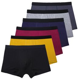 Underpants 6pcs Set Black Boxer Underwear Men Bamboo Breathable 's Panties Shorts Sexy Man Underpants Male Elastic Boxers For296M