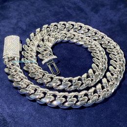 Designer halsband för mens kubansk kedja lyx Iced ut vvs lås anpassad 8mm 10mm 12mm 14mm bredd smycken rostfritt stål länk present mode gratis frakt Suvu