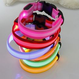 Dog Collars Leashes LED Anti-lost Collar Glowing Luminous Light Pet For Small Medium Large Dogs Leads Safety Necklace 230915