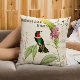 Bird art double sides printing decorative pillow creative home furnishing cushion with linen cotton throw pillow case 17 7x17 7inc1894