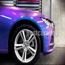 Gloss Chameleon Candy Blue to purple Vinyl Wrap with Air bubble for car wrap Shifting covering Size1 52 20M Roll 5x67ft2219