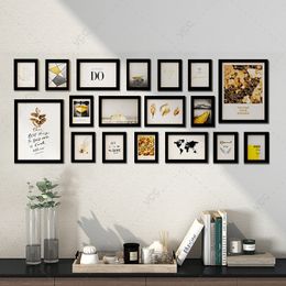 Frames 18Pcs Wood Picture Frames For Wall Decor Black White Po Frame Wall Hanging With Plexiglass Classic Wooden Frame Po Decor 230914