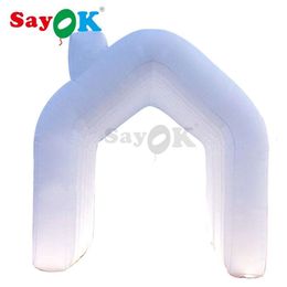-Tunnel LED Inflatable Tent White House Tent with Air Fan Wedding Party Advertising Show Events 4x3m
