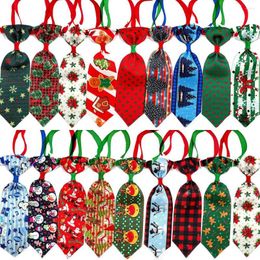 Dog Apparel 10 Pcs Christmas Day Pet Neckties Santa Snow Style Bow Ties Festival Adjustable Collar Bowties Puppy Grooming Product