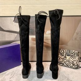 Botas de desenhista mulheres sobre o joelho botas de inverno tornozelo bota austrália tiras ajustáveis lona zíper laços sapatos originais senhoras meninas preto sexy bota alta com caixa