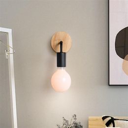 Modern Wall Lamps Iron Wood Led Wall Light Fixtures Vintage black Sconce Bedroom Home Lighting luminaire Bathroom Lamp2999