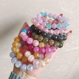 Charm Bracelets Fashion Color Jade Beaded Bracelet For Women Cute Girl Anti-lost Unique Plain Jewelry Accessories Gift