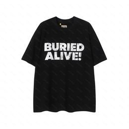 Galleries DEPT Harajuku 23SS Spring Vintage Washed gold stamp BURIED ALIVE Letters Printed Logo T Shirt Loose Oversized Hip Hop Unisex Short Sleeve Tees LGH