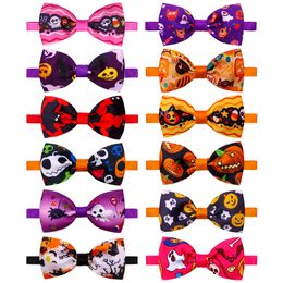 Dog Apparel 20pcs Halloween Accessoires Small Bow Tie Skull Pet Supplies Bows Bowtie Neckties Dogs Headwear 230914